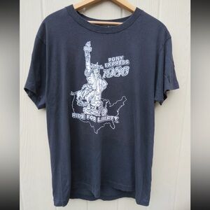 Pony Black Short Sleeve Tee with Graphic Design